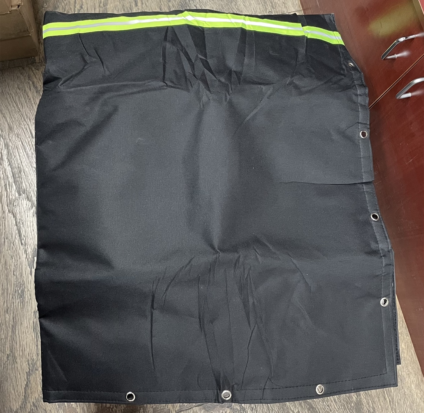 Black Insulated Thermal Cover with Reflective Stripes