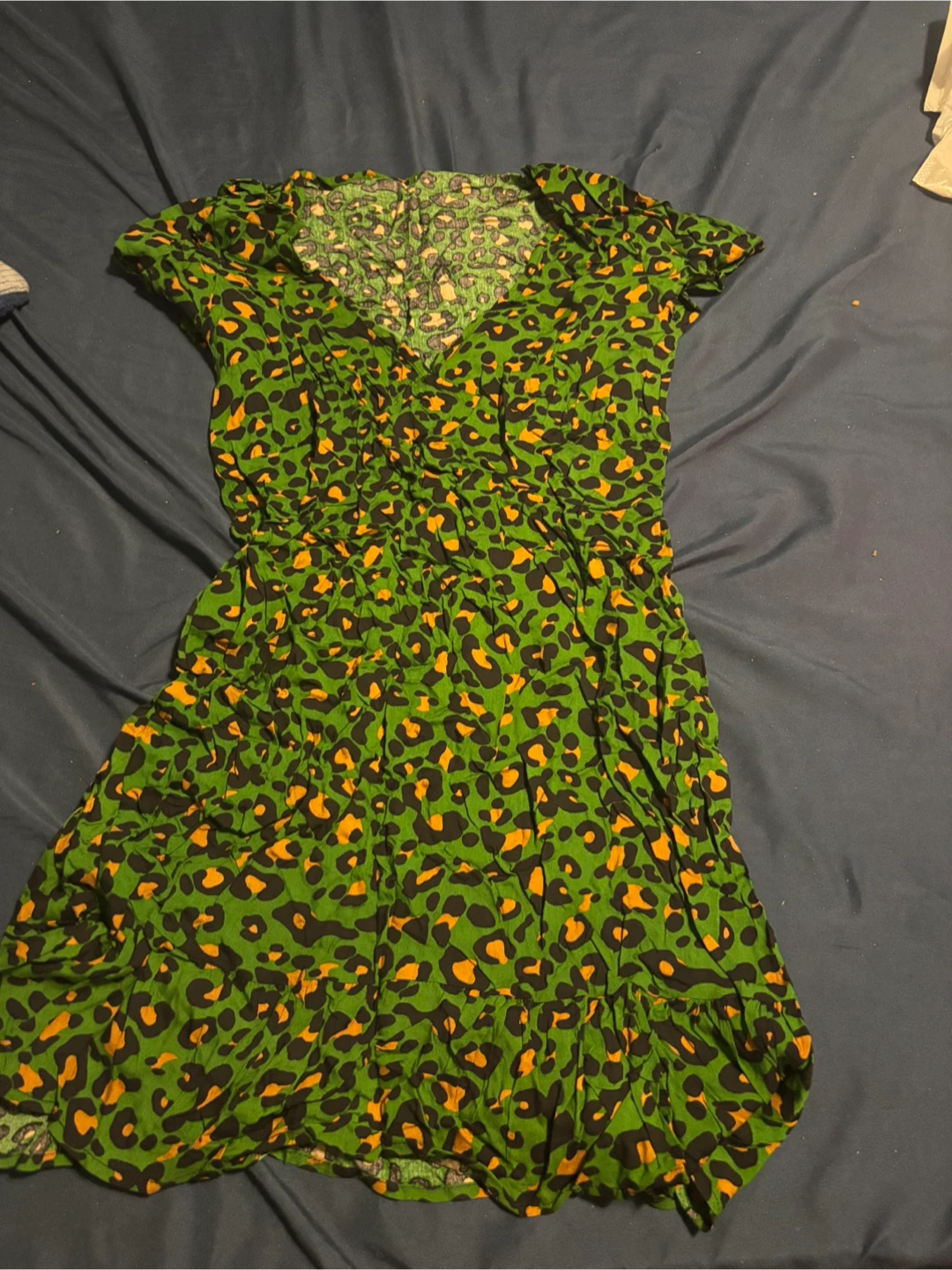 Green Leopard Print Dress