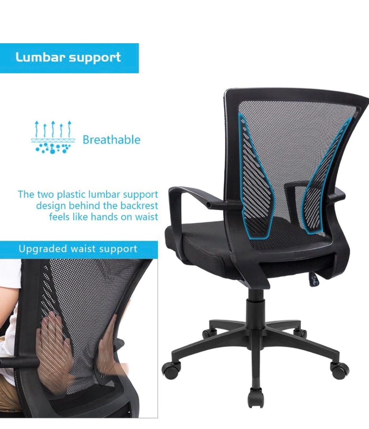 Ergonomic Mesh Office Chair with Lumbar Support - photo 5