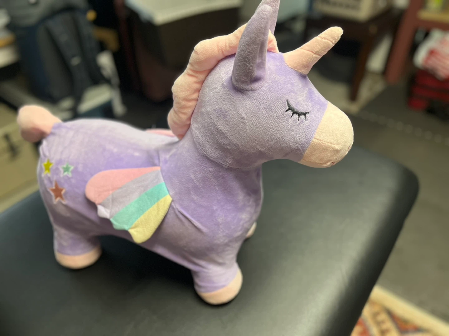Purple Plush Unicorn Bouncer Toy - photo 2