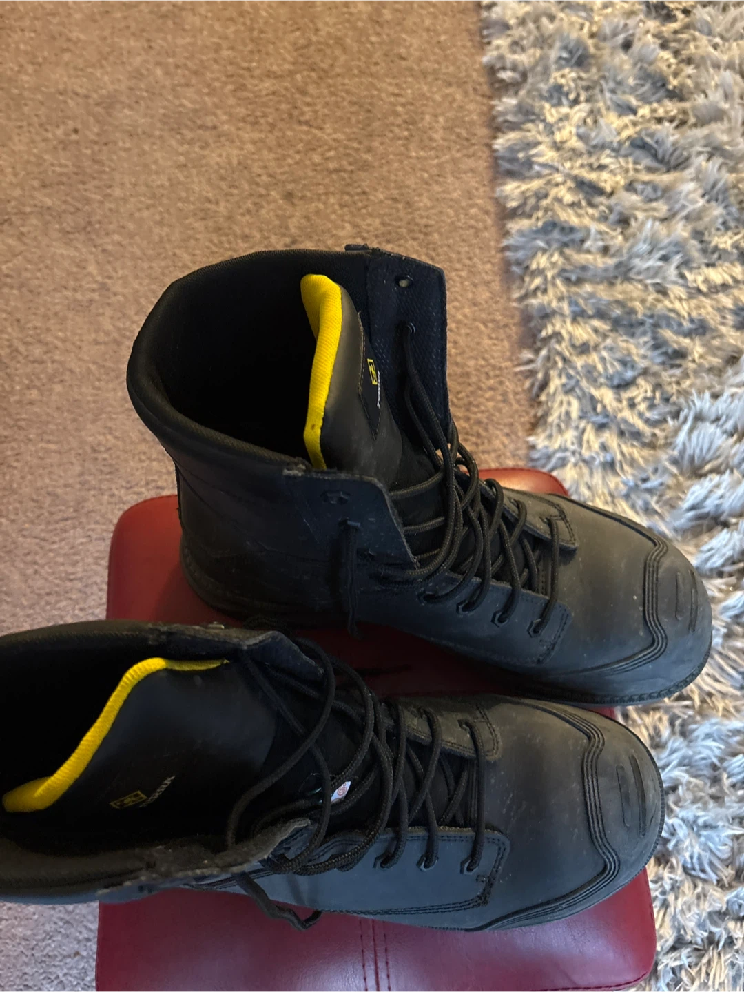 Terra Work Boots Black Leather Steel Toe Size 12W