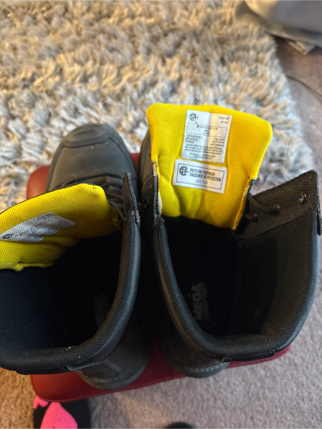 Terra Work Boots Black Leather Steel Toe Size 12W - photo 4