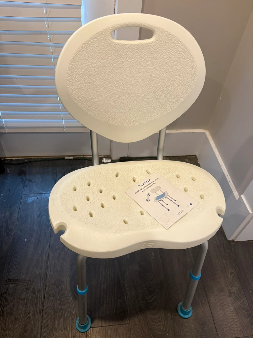 Adjustable Shower Chair w/Suction Grab Bar