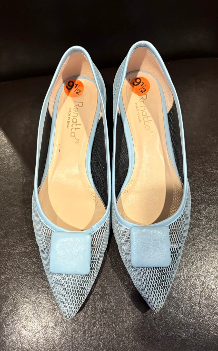 Renatta Women's Light Blue Mesh Ballet Flats Size 9.5