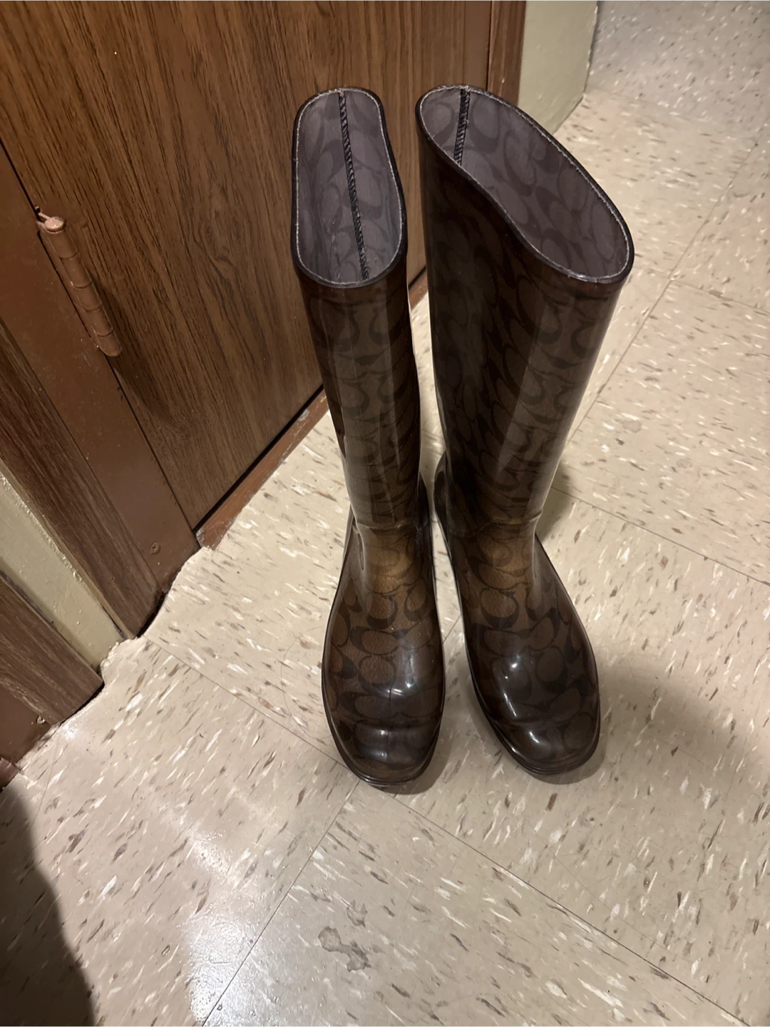 Coach Women's Clear Monogram Rain Boots