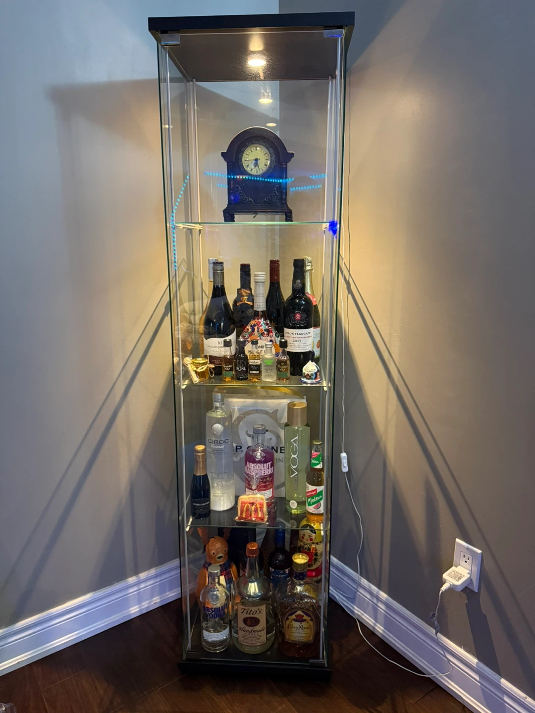 Glass Display Cabinet with Light