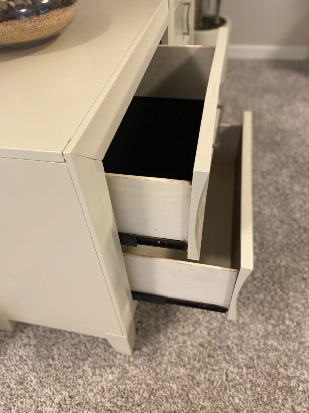 Beautiful Scraped Hardwood King Nightstands Linen & Silver - photo 5
