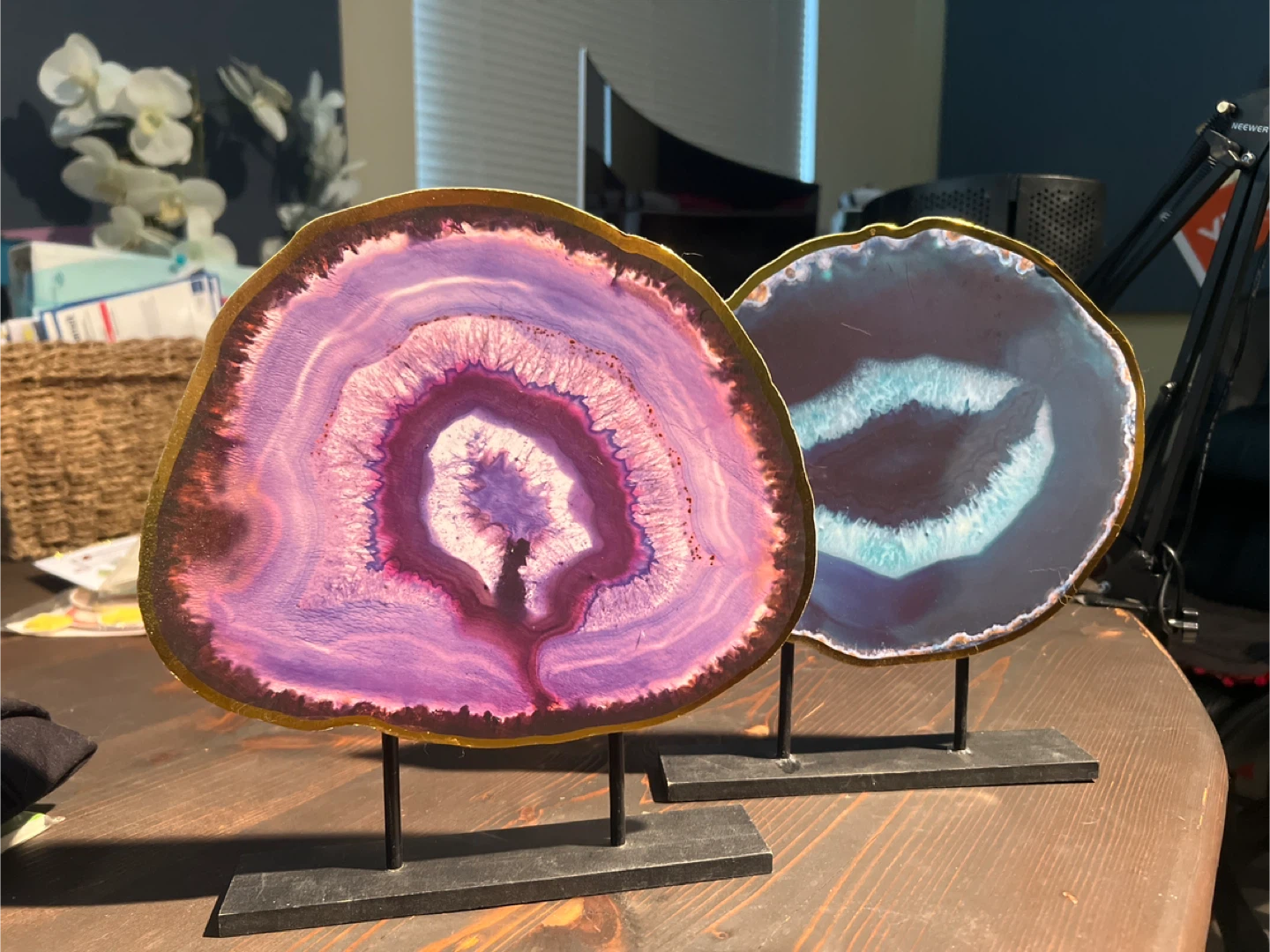 Agate Slice wooden decoration