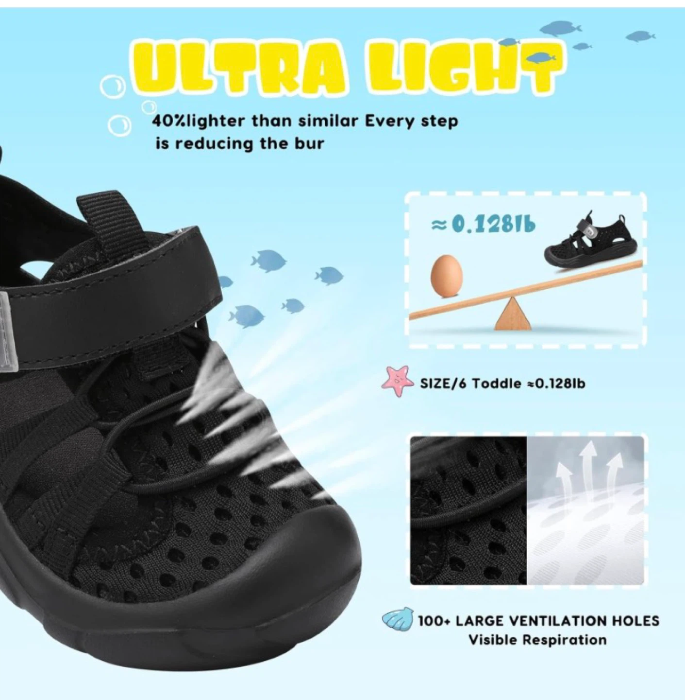 Black Toddler Sandals Size 6 - photo 2