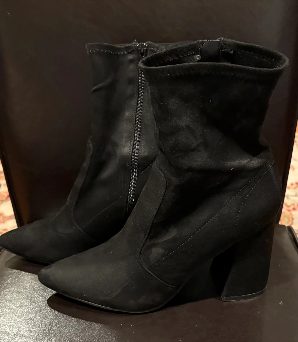 Black Suede Ankle Boots - photo 2