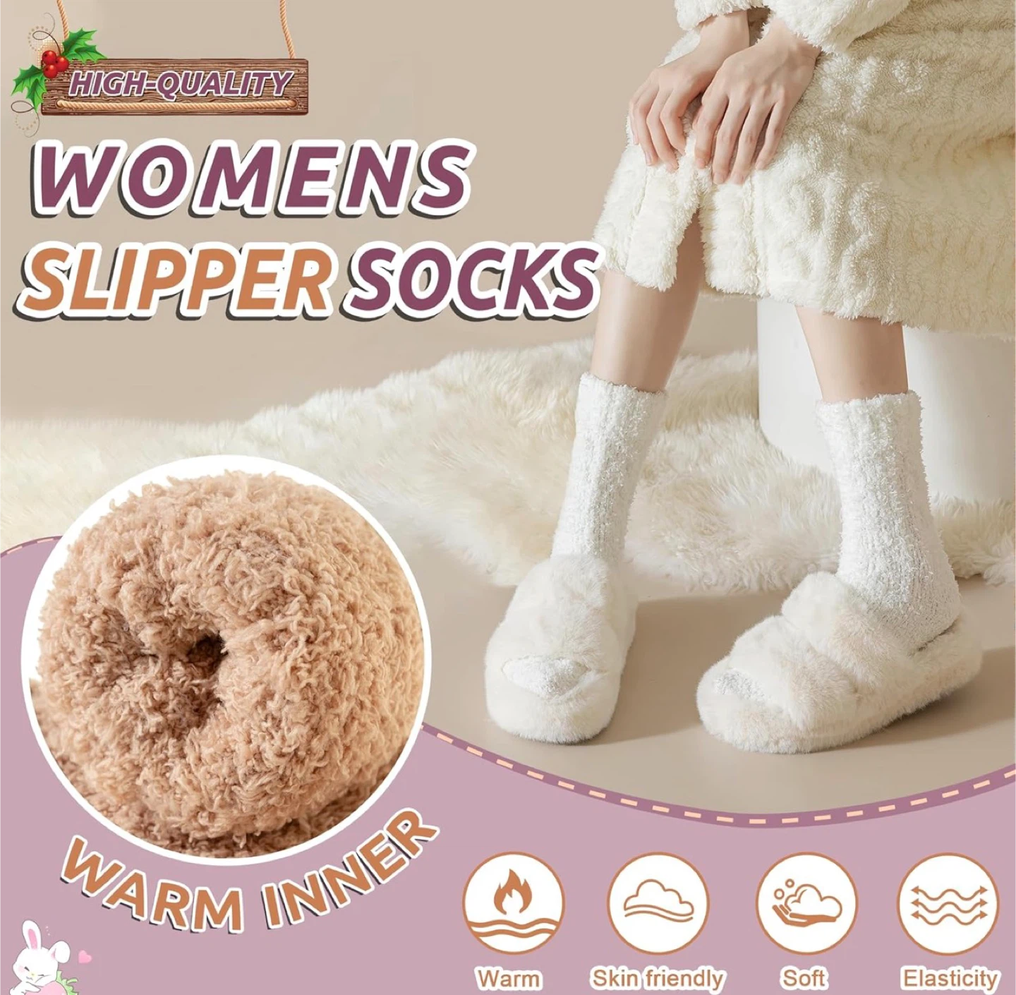 Womens Fuzzy Slipper Socks - photo 3