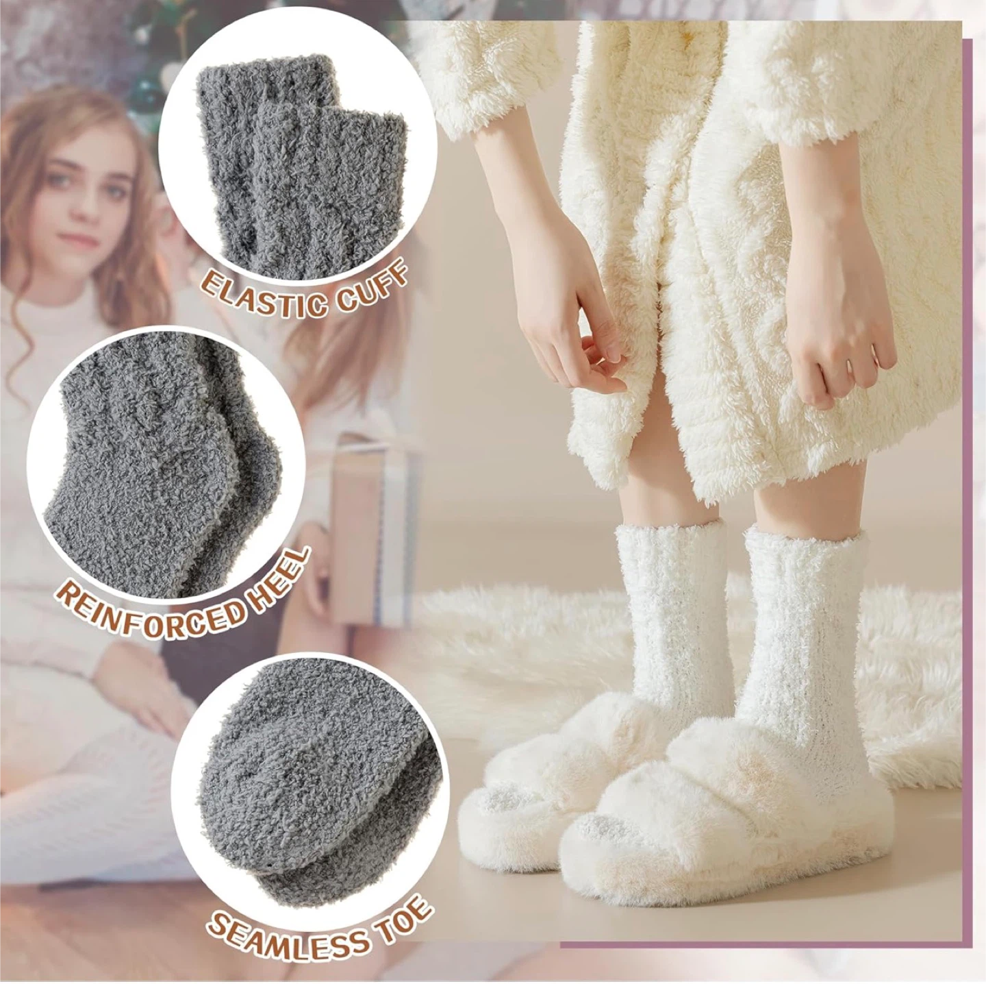 Womens Fuzzy Slipper Socks - photo 4