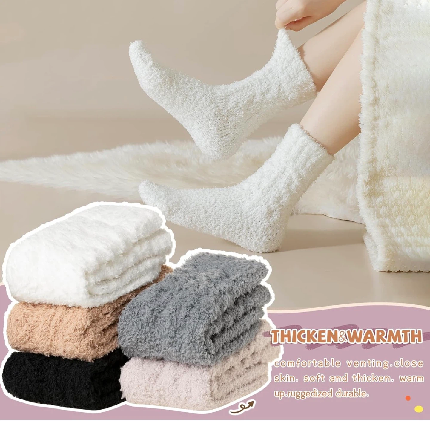 Womens Fuzzy Slipper Socks - photo 2