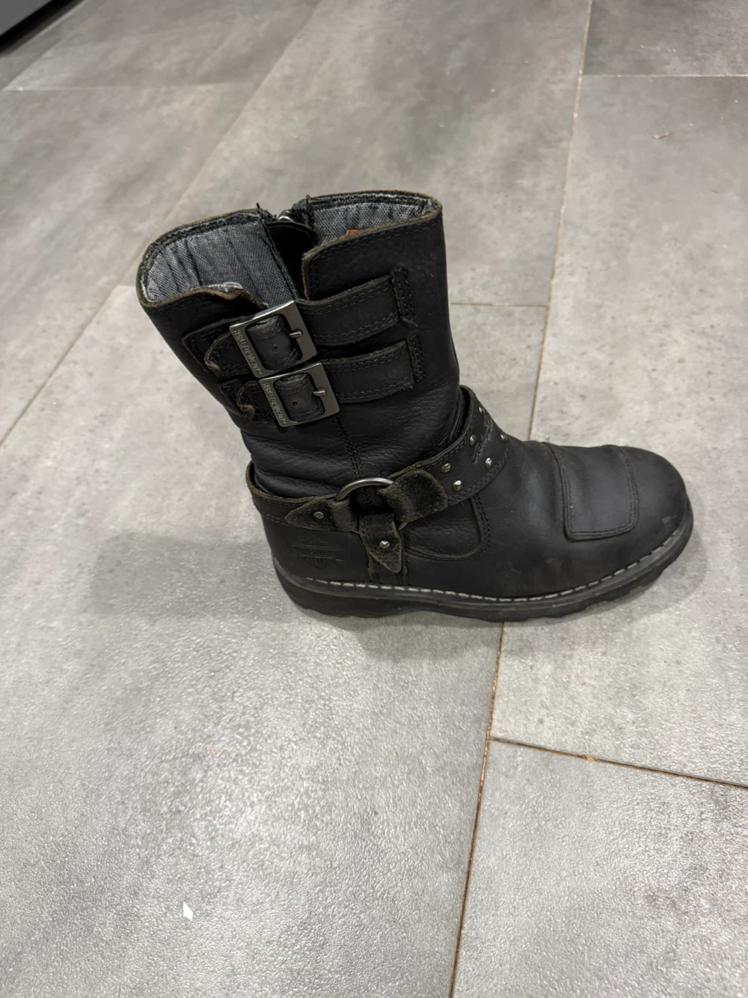 Harley-Davidson Black Leather Motorcycle Boots - photo 2
