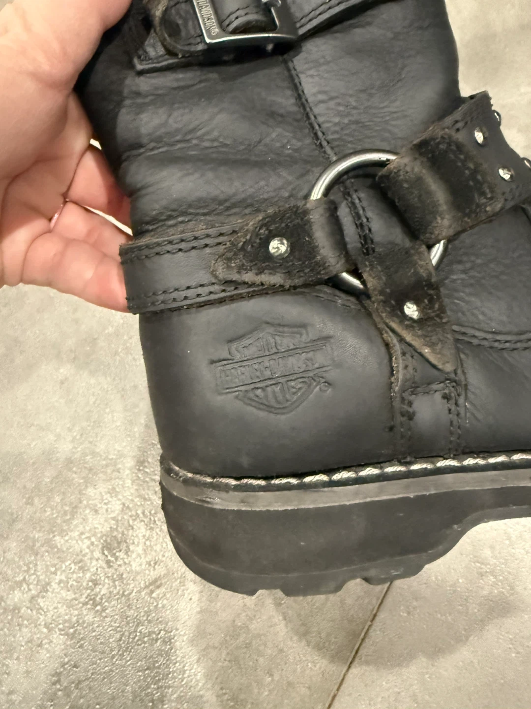 Harley-Davidson Black Leather Motorcycle Boots - photo 3