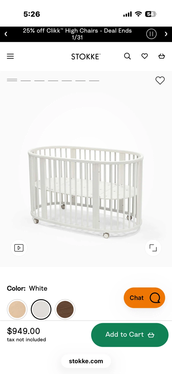 Stokke Oval Crib - White