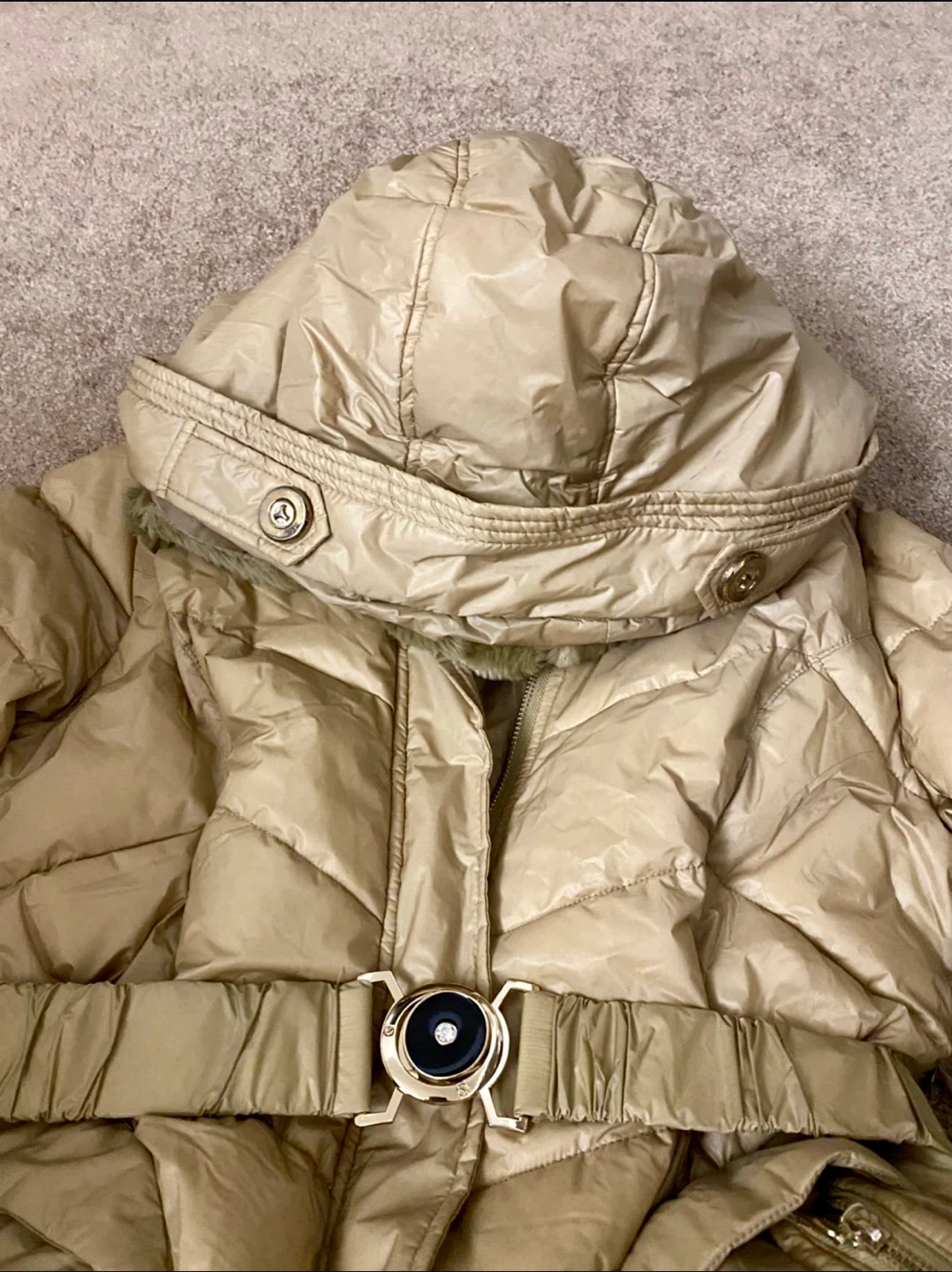 Women's Puffer Coat with Faux Fur Hood - photo 2