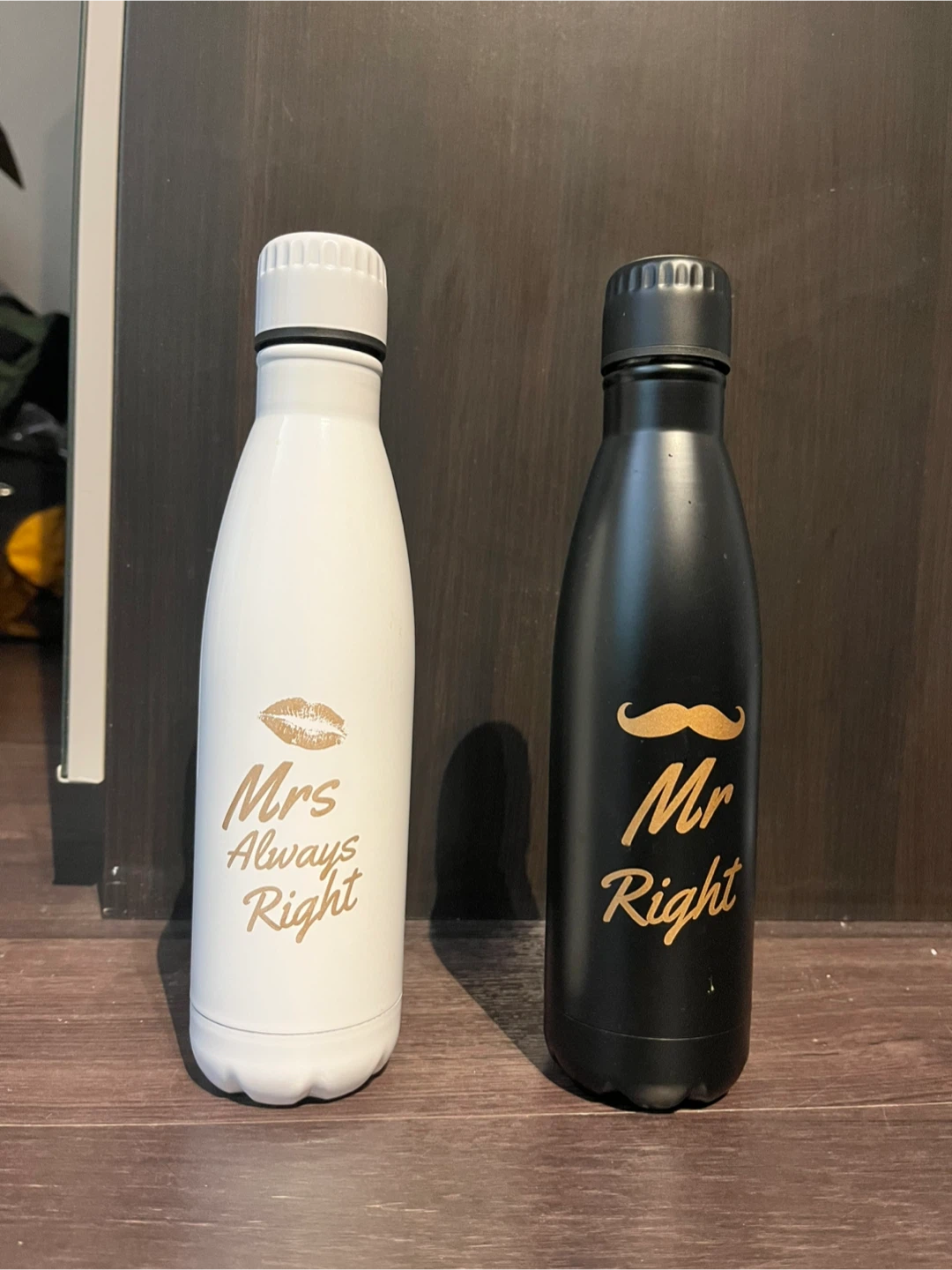 Onebottl Mr. & Mrs. Right Water Bottles (Set of 2)