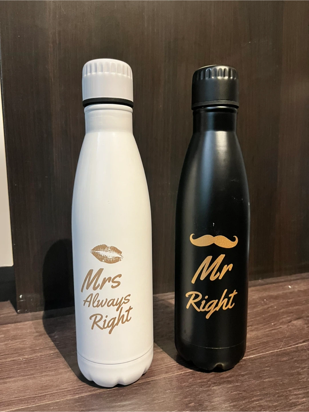 Onebottl Mr. & Mrs. Right Water Bottles (Set of 2) - photo 2