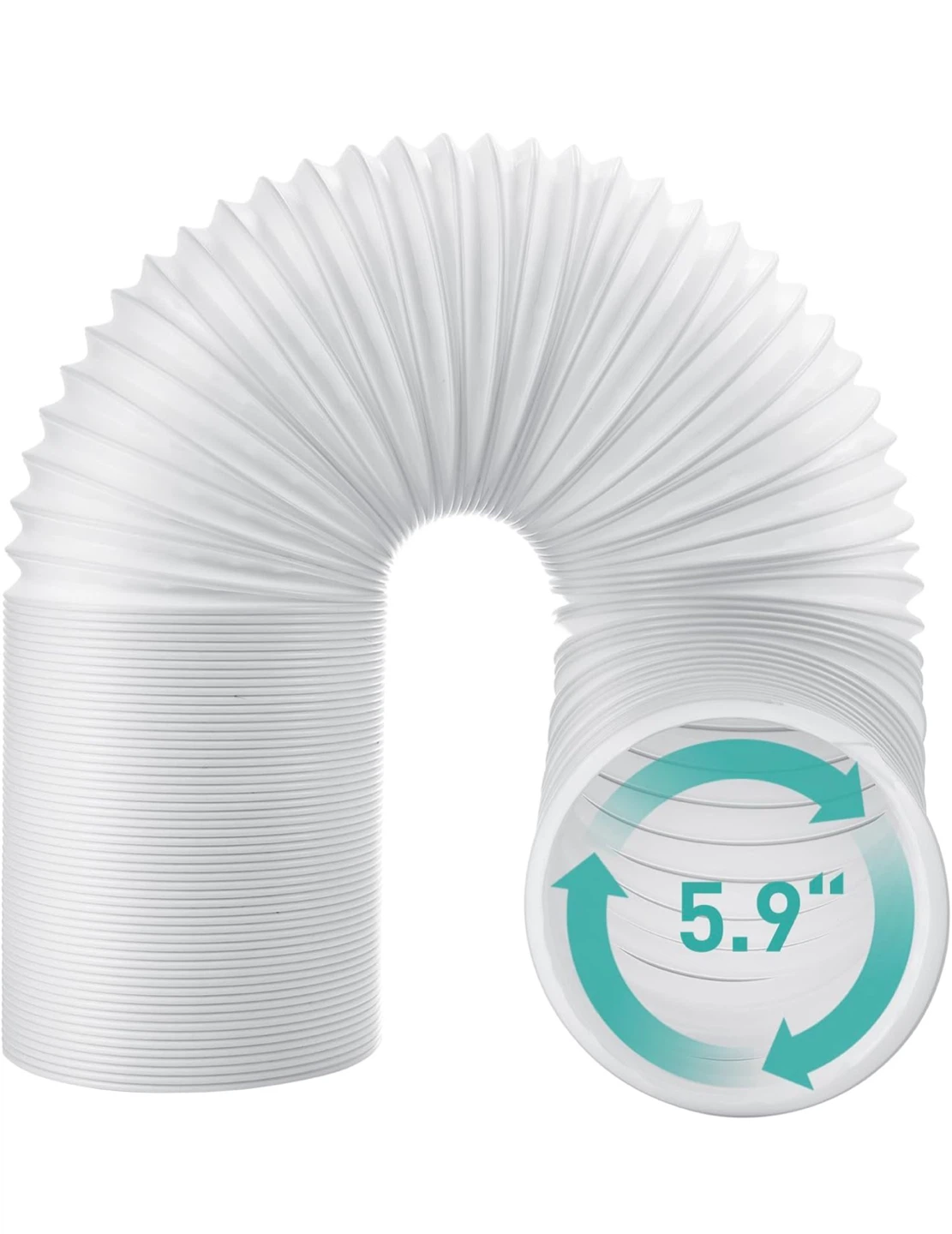 White Flexible Dryer Vent Hose 5.9" Diameter