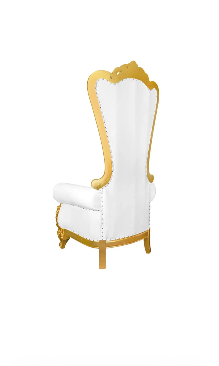 White and Gold Throne Chair - photo 2