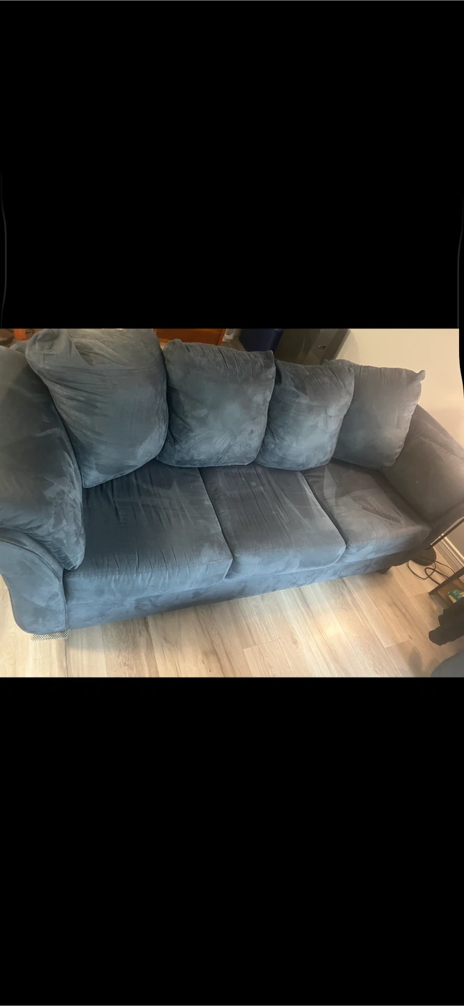 Blue grey Suede Sofa