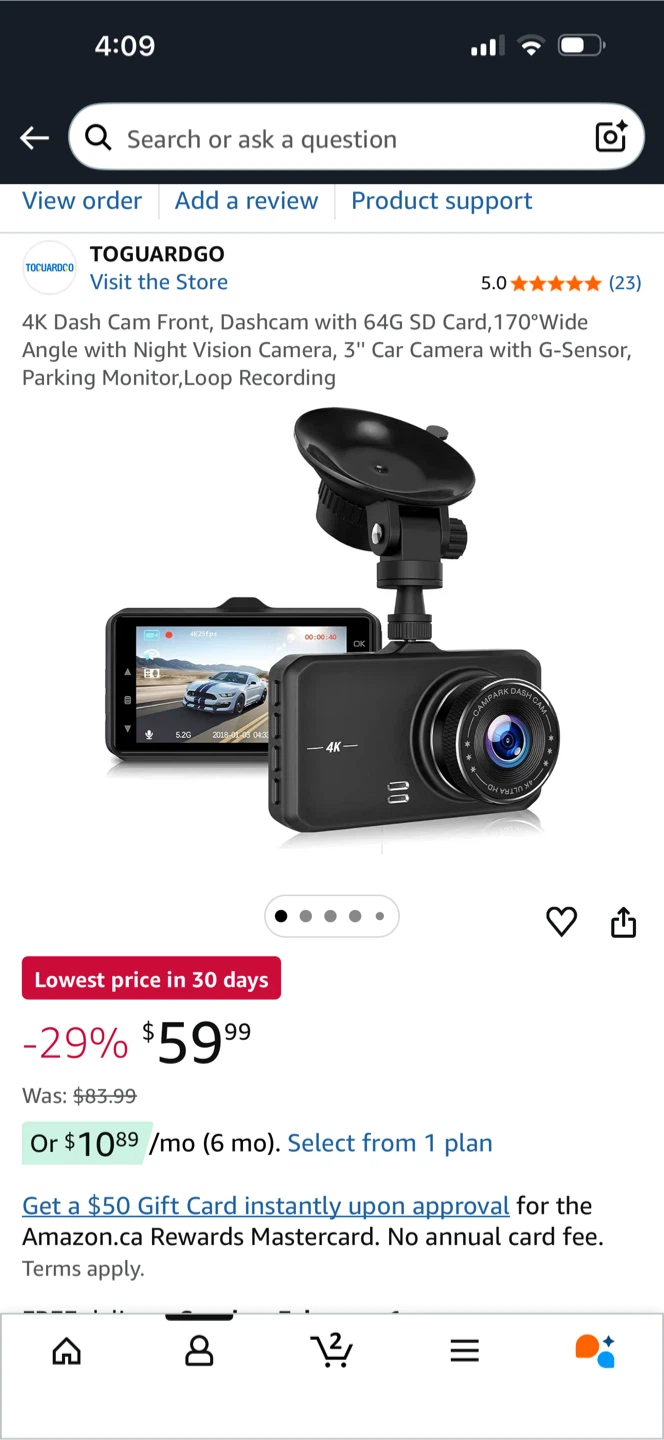 TOGUARDGO 4K Dash Cam with 64GB SD Card - photo 3