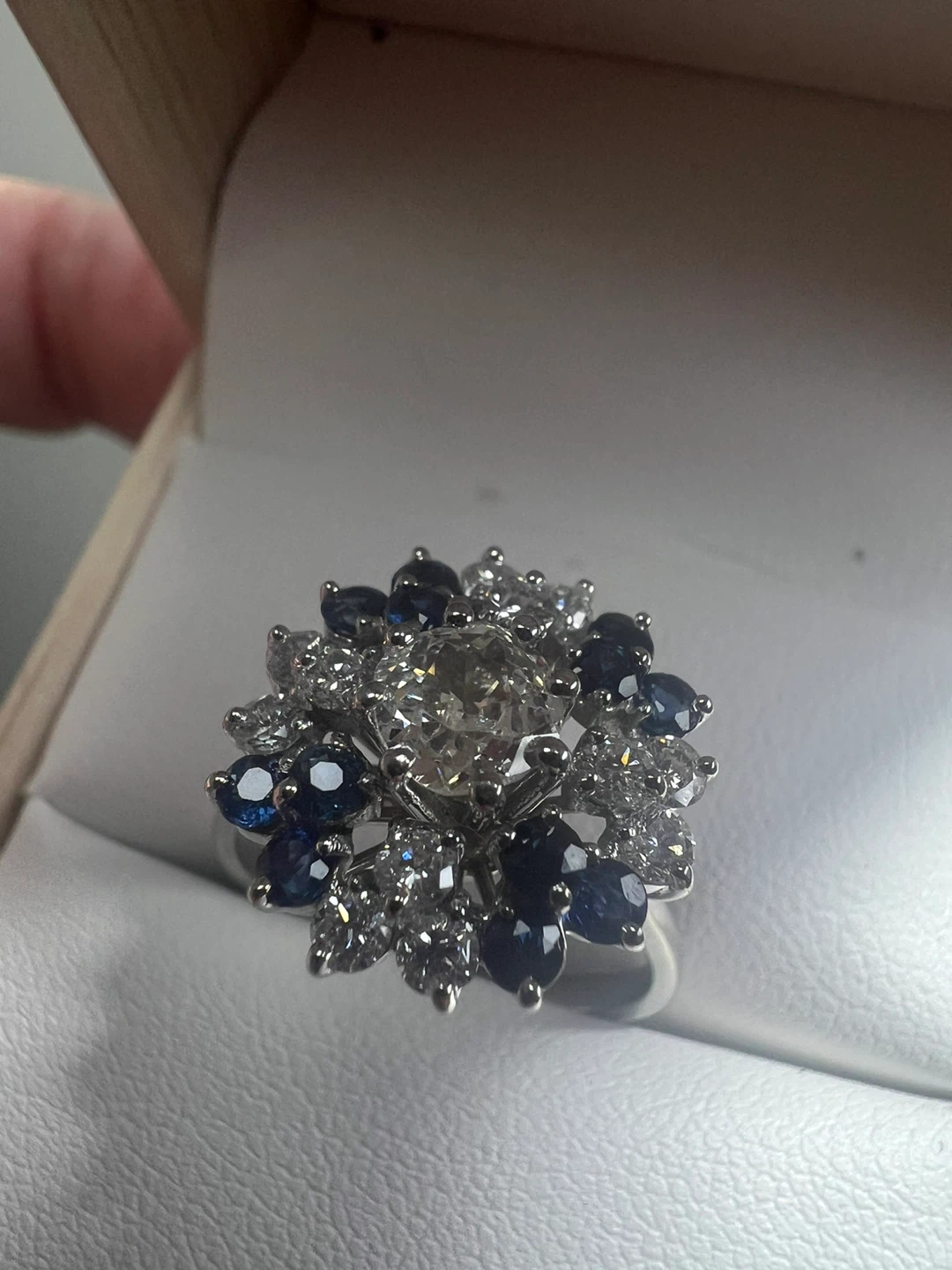 18 k Diamond and Sapphire Ring w/appraisal
