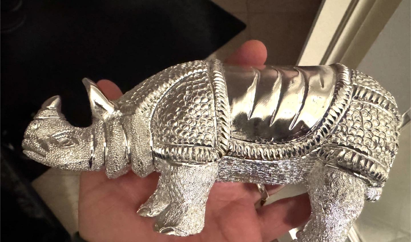 Rhino Figurine Silver Tone, metal - photo 3
