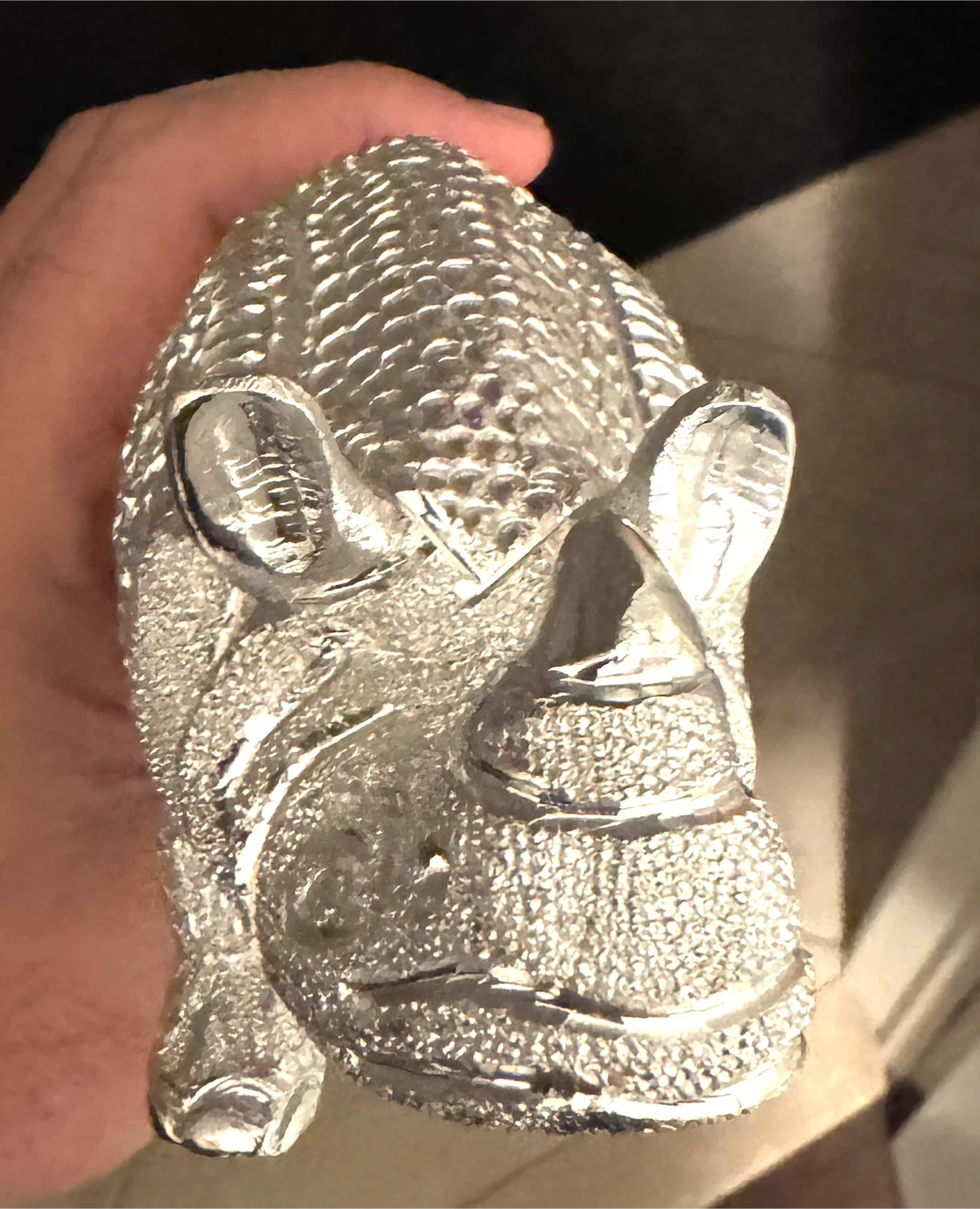 Rhino Figurine Silver Tone, metal