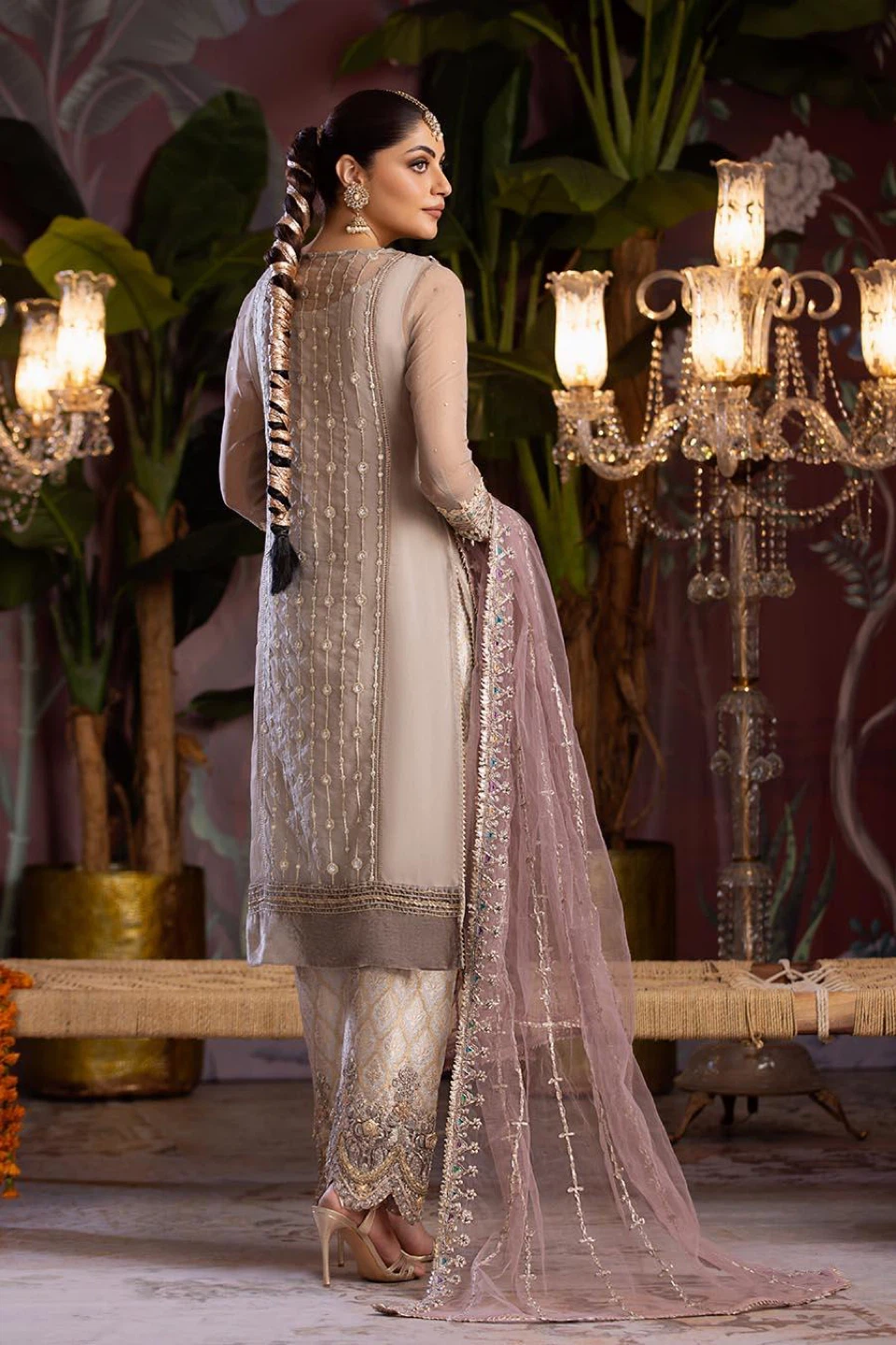 Embellished Pakistani Salwar Kameez with Dupatta - photo 2