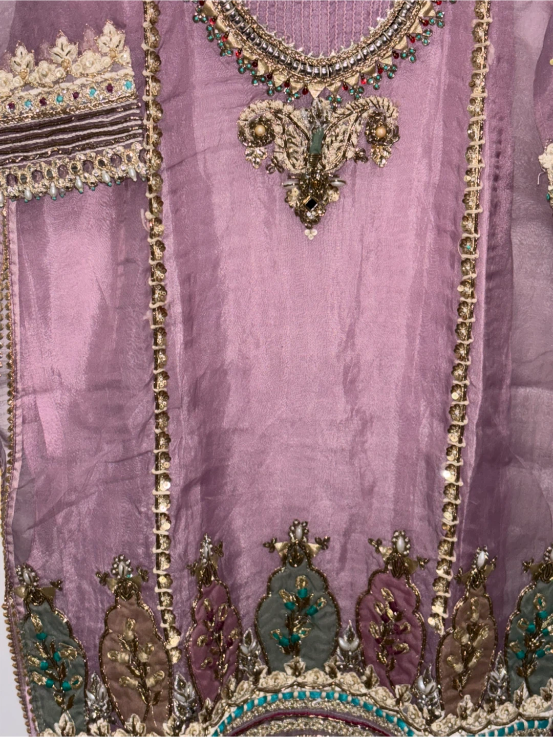 Embellished Pakistani Salwar Kameez with Dupatta - photo 4