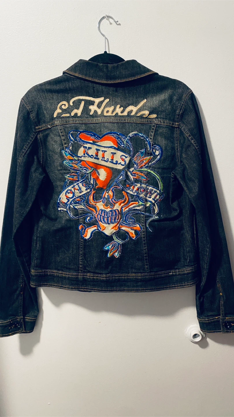 Authentic Ed Hardy size m denim jacket - photo 2