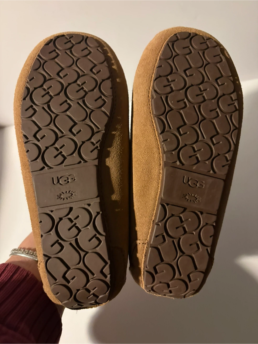 UGG Australia Brown Suede Sheepskin Moccasin Slippers - photo 2