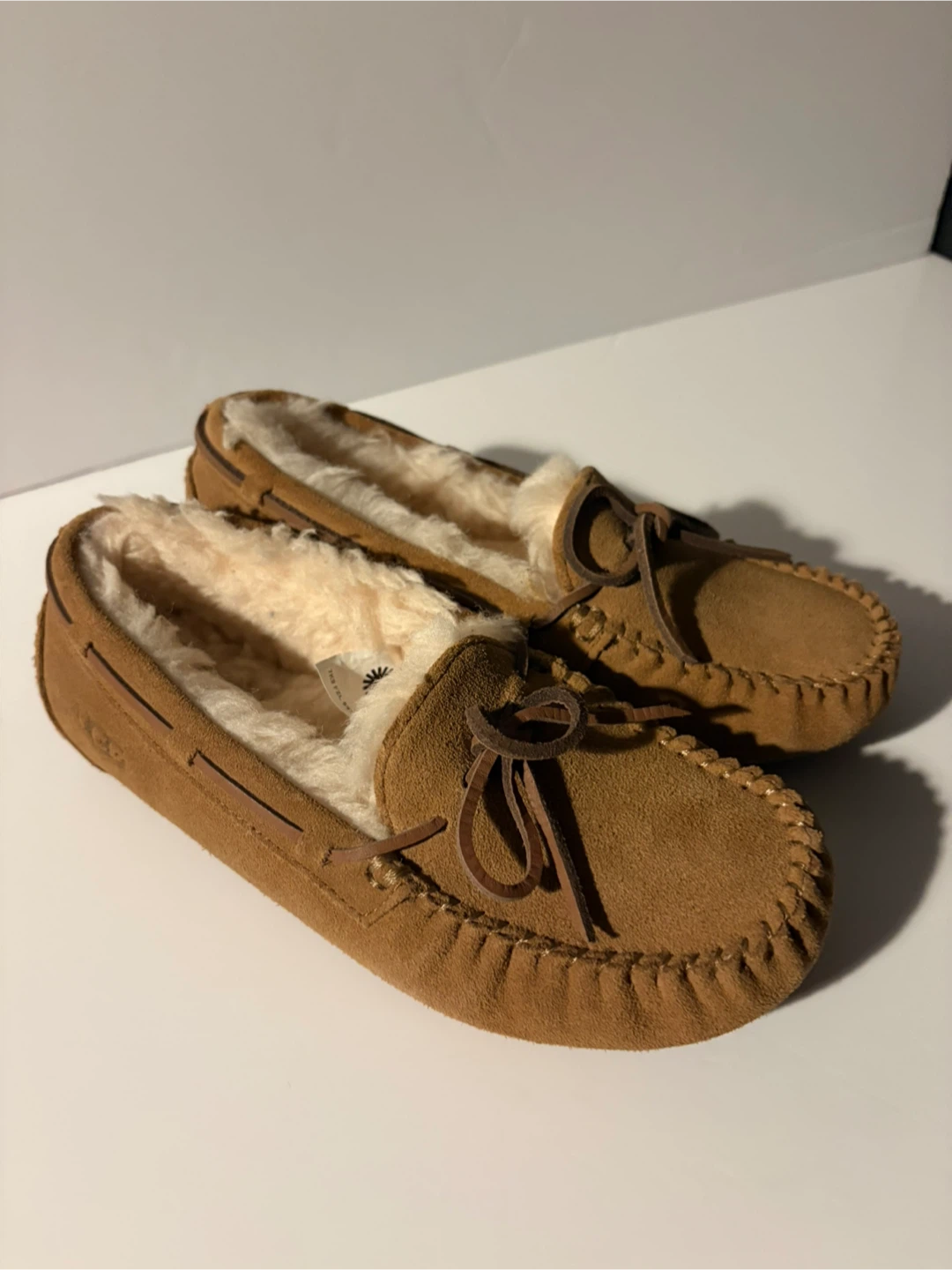 UGG Australia Brown Suede Sheepskin Moccasin Slippers
