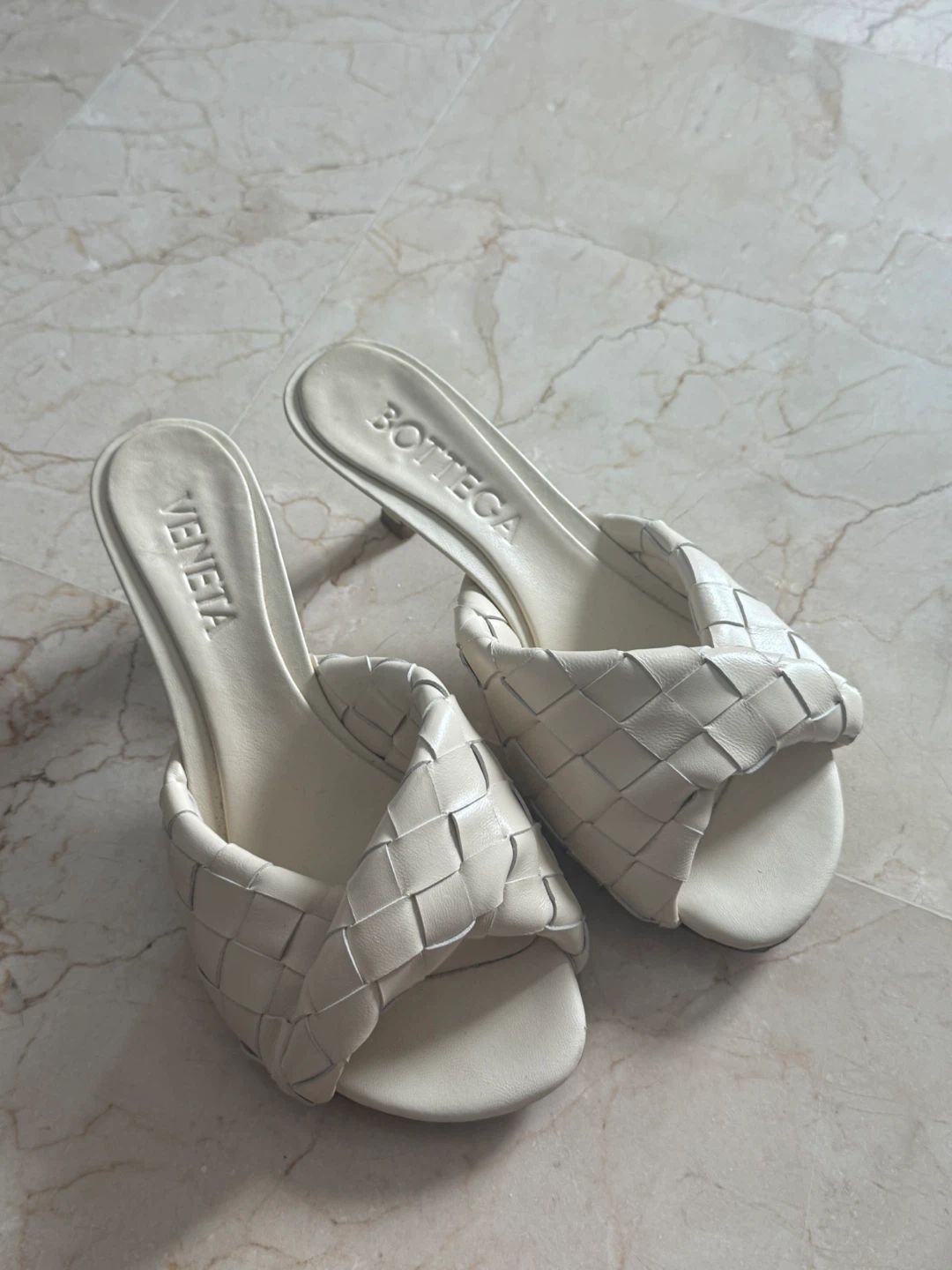 Bottega Veneta Woven Leather Heeled Mules