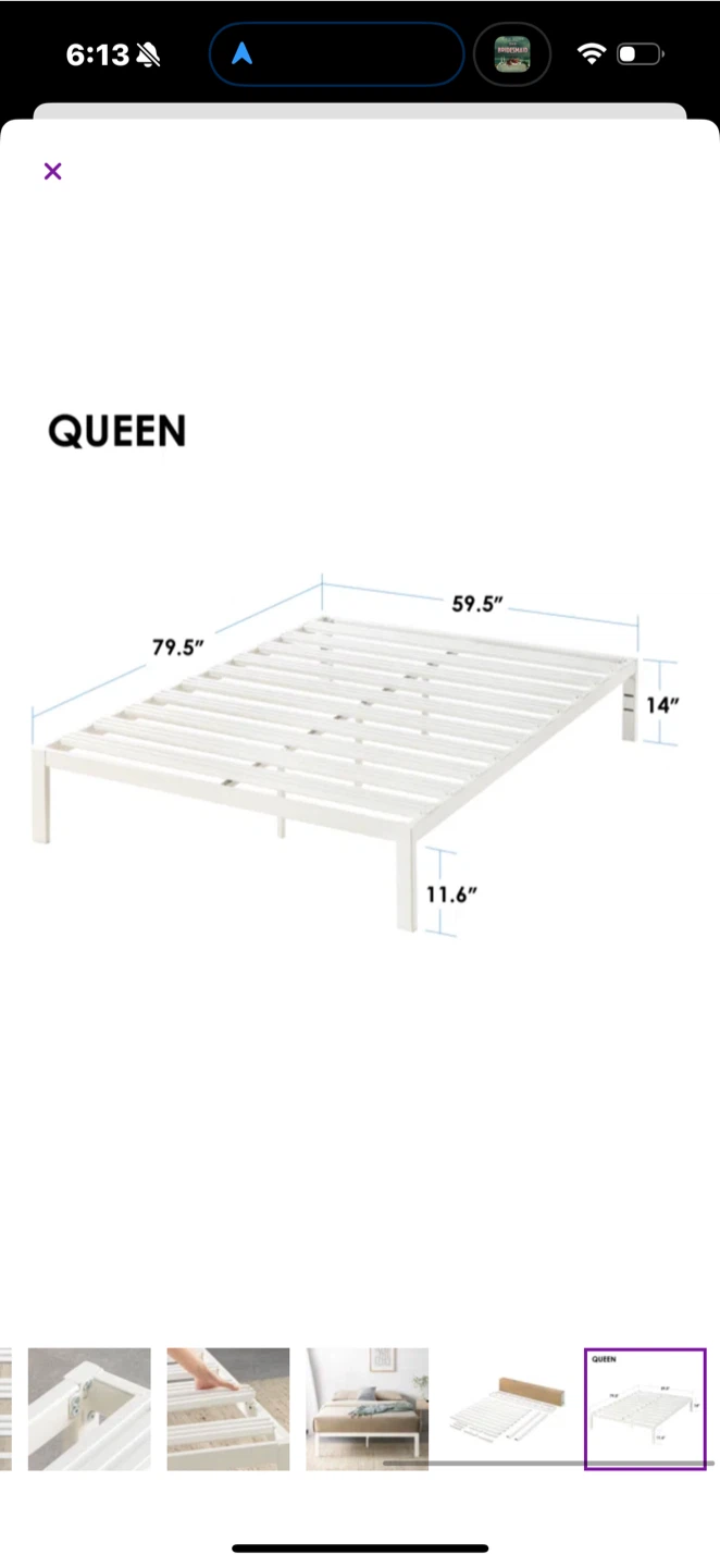 14” steel queen bed frame - photo 2