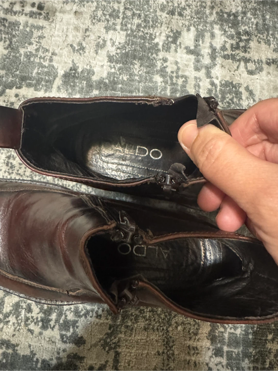 ALDO Brown Leather Zip-Up Ankle Boots - photo 4