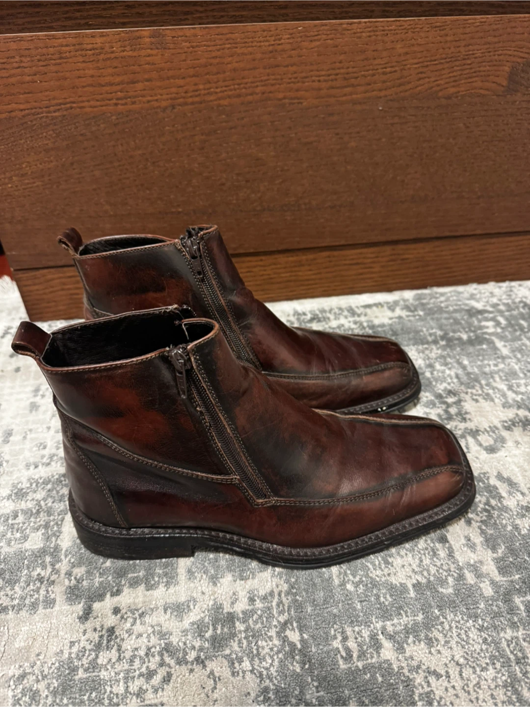 ALDO Brown Leather Zip-Up Ankle Boots - photo 2