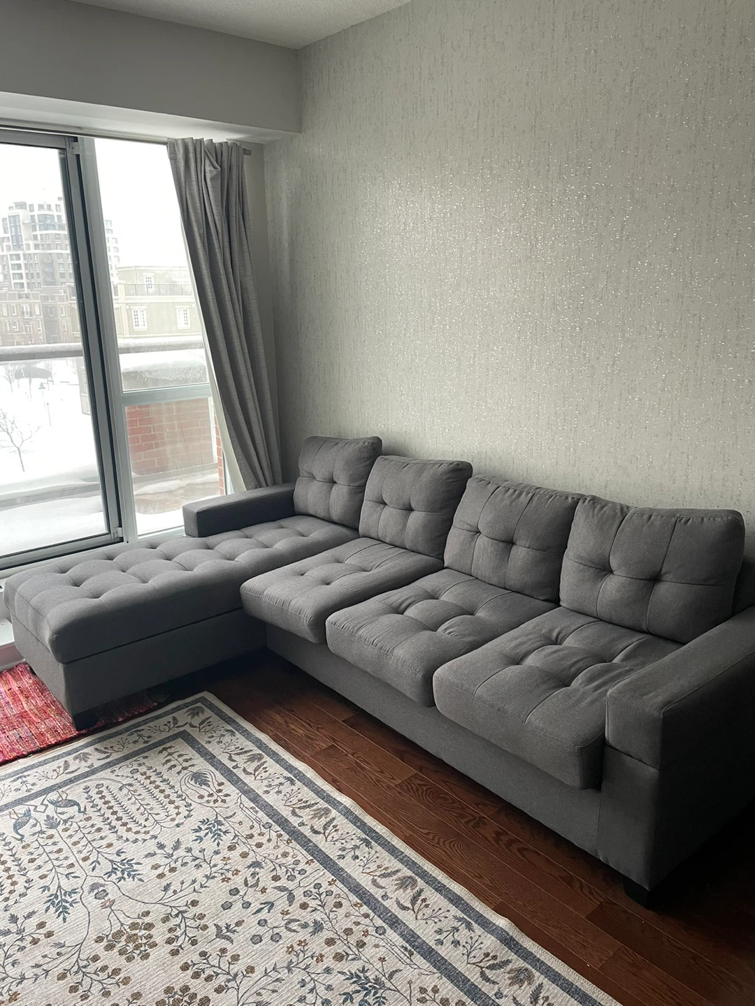 Grey Sectional Sofa with Storage