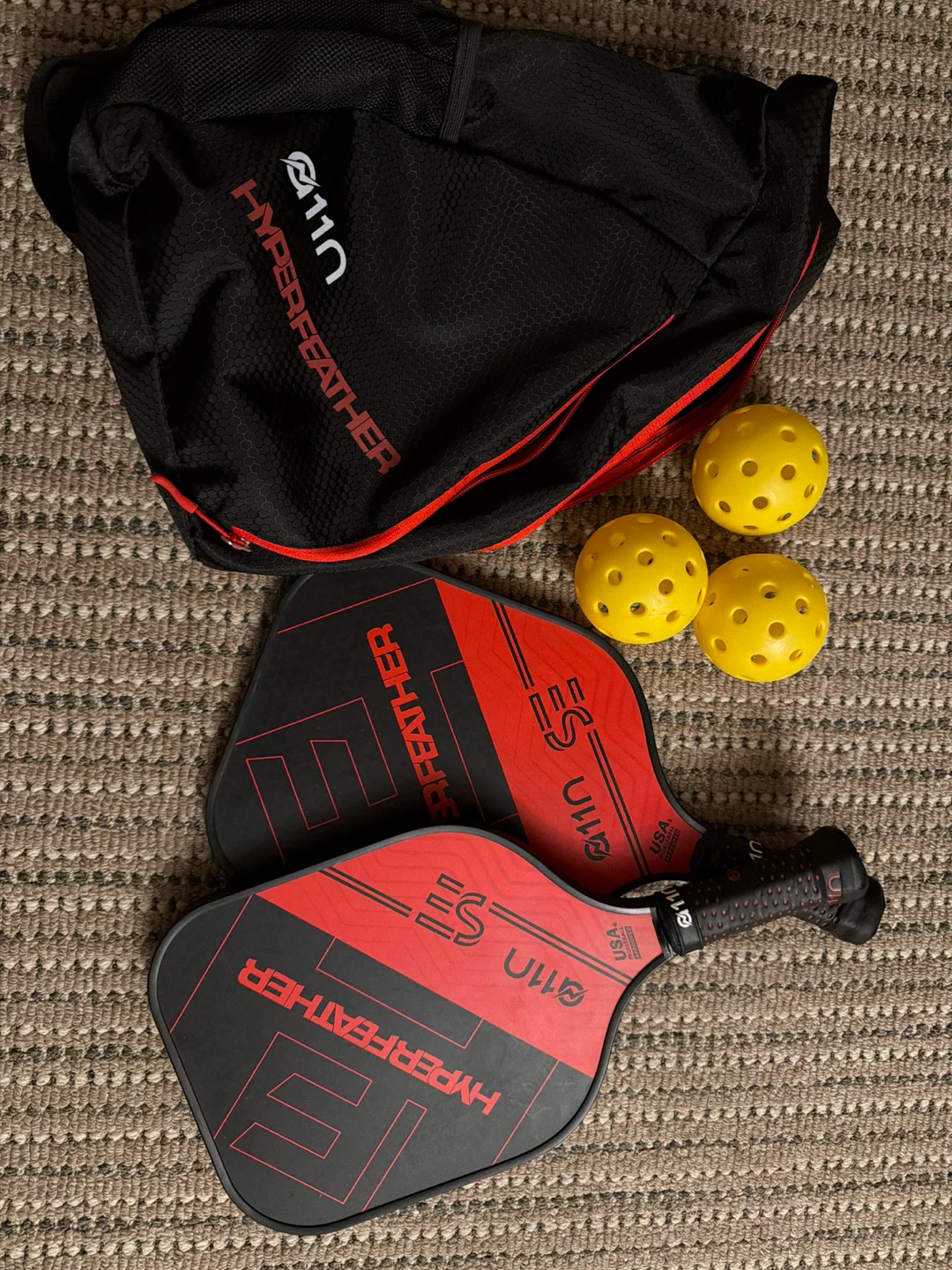 110 Hyperfeather Pickleball Paddles Set with Bag and Balls