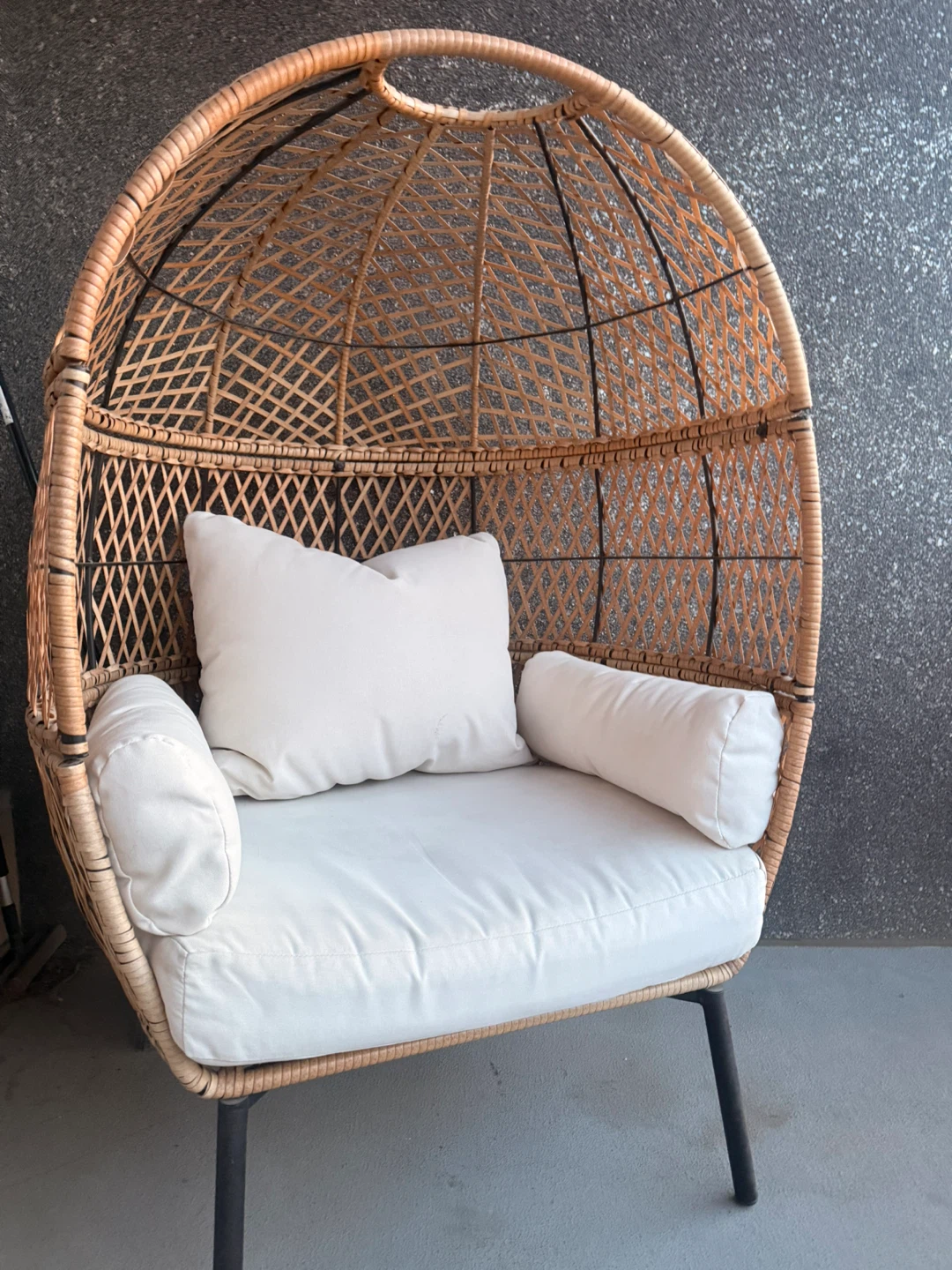 Wicker Egg Chair with Cushions - photo 2