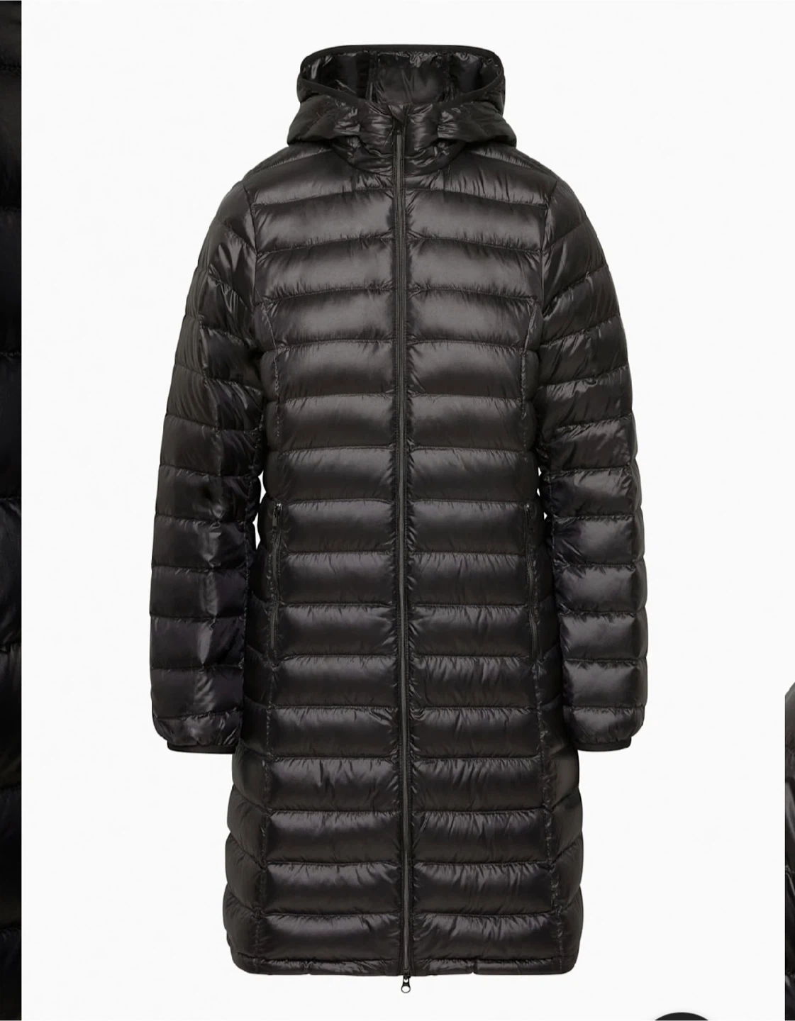 Black Packable Goose Down Puffer Jacket
