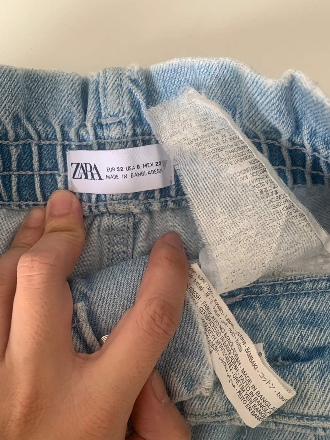 ZARA XS High-Waisted Denim Bermuda Shorts (Light Wash) - photo 4