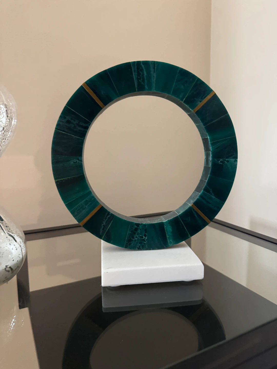Decorative Circle Sculpture and Hourglass - photo 3