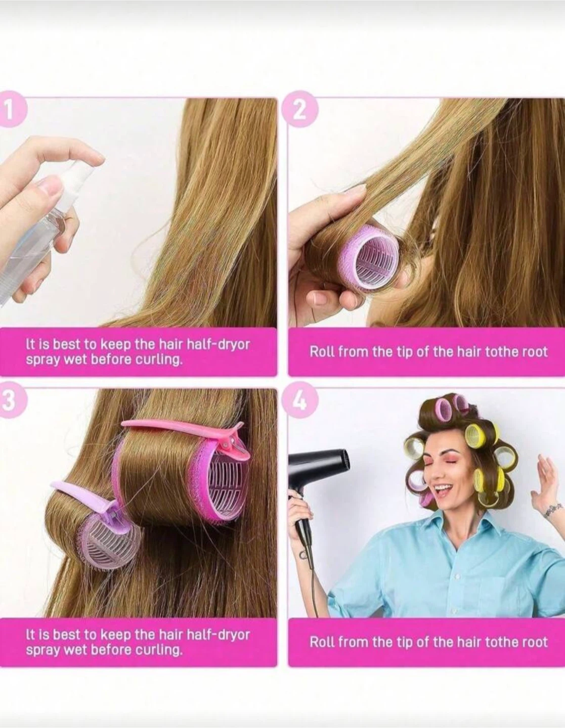 6 Rolls + 6 Clips Hair Curlers Set - photo 2