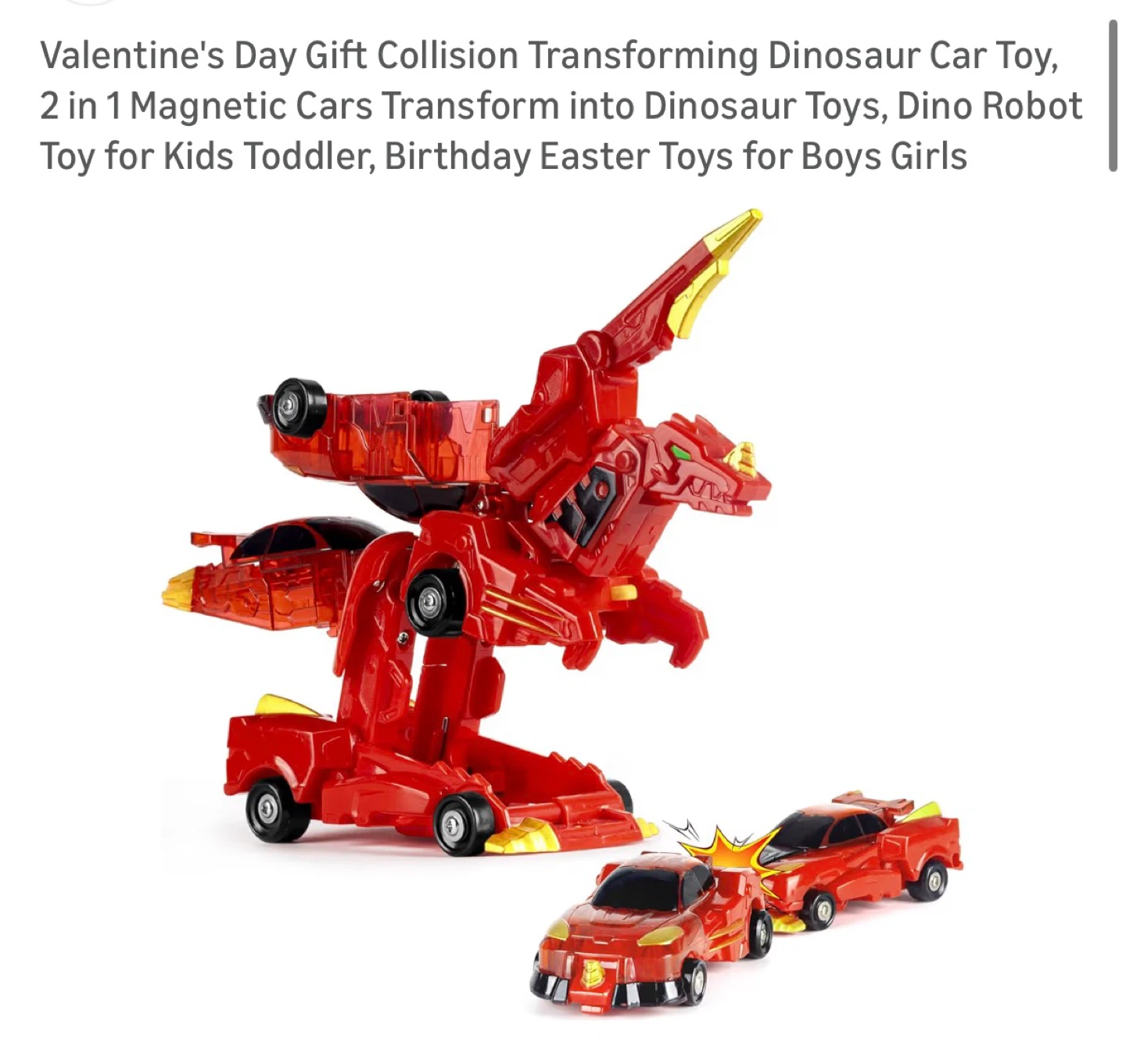 Brand New 2 in 1 Transforming Dinosaur Car Toy