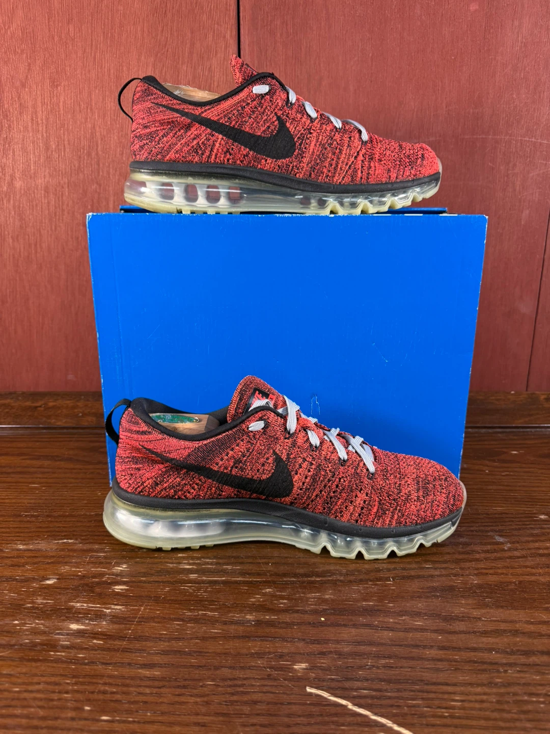 Nike Mens Flyknit Air Max Running Crimson Red Size US 9 - photo 2