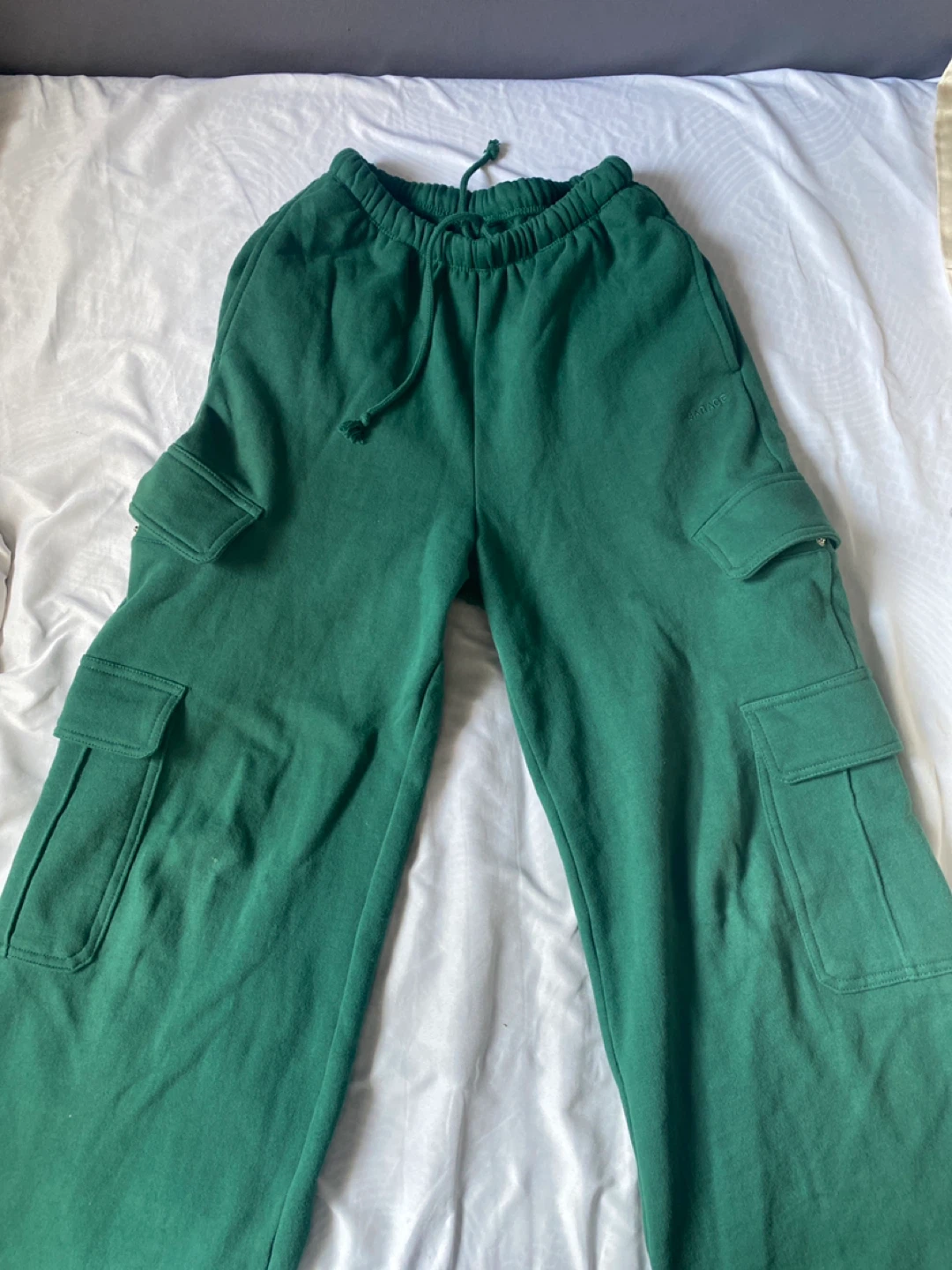 NEW GARAGE Green Cargo Sweatpants - photo 3