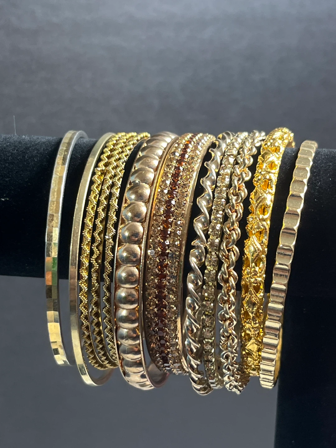 25 Assorted Bangles and Bracelets -  Gold Tones - photo 2